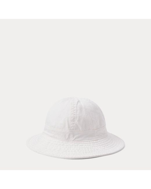 Polo Ralph Lauren White Reversible Cotton Twill Bucket Hat for men