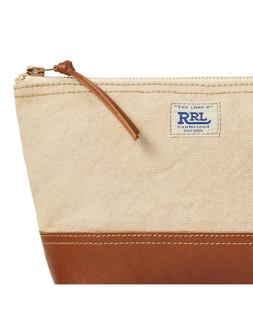 RRL Natural Leather-trim Canvas Pouch for men