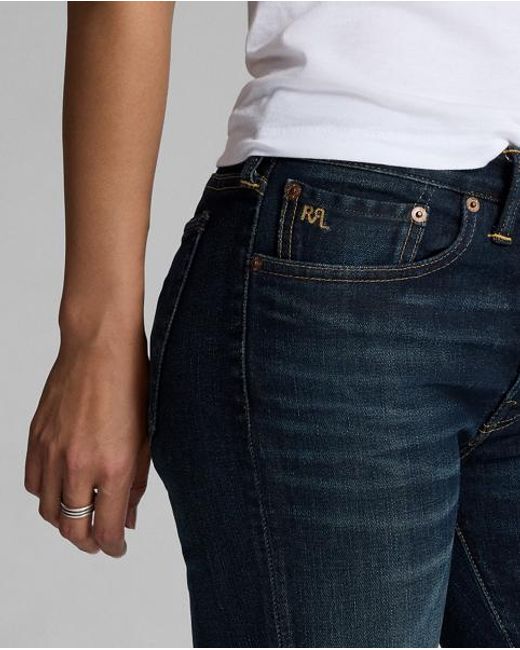 RRL Blue Stretch Skinny Jeans