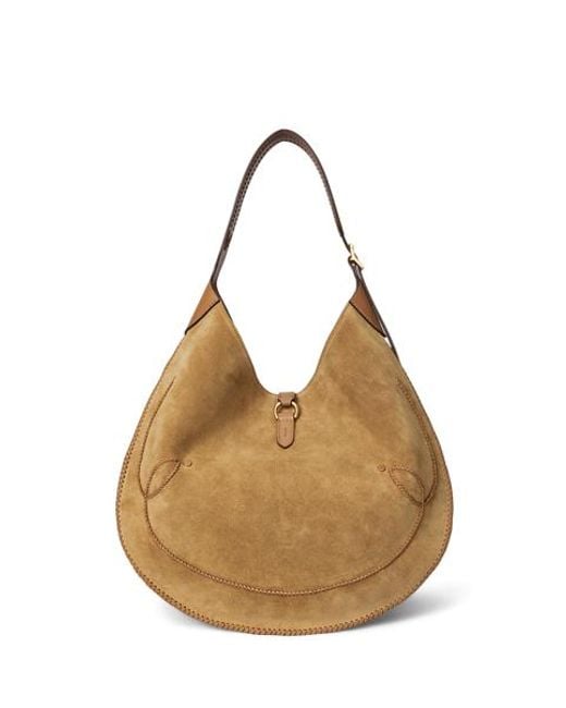 Polo Ralph Lauren Natural Große Western-Schultertasche Polo Id