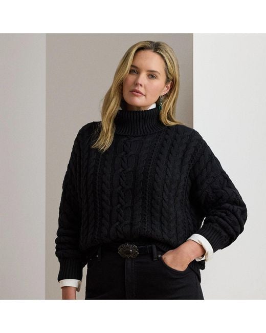 Ralph Lauren Black Ralph Lauren Cable-Knit Turtleneck Sweater