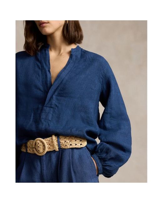 Blusa de lino Polo Ralph Lauren de color Blue