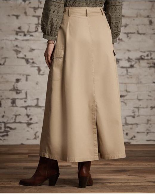 RRL Gray Button-Front Twill Skirt