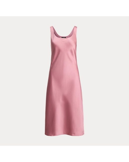 Ralph Lauren Pink Charmeuse Sleeveless Cocktail Dress