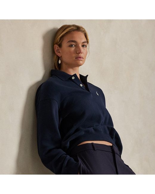 Pullover con colletto polo e logo di Polo Ralph Lauren in Blue
