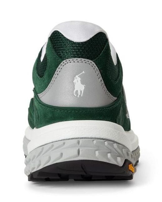 Polo Ralph Lauren Green Modern Trainer 200 Suede-Paneled Trainer for men