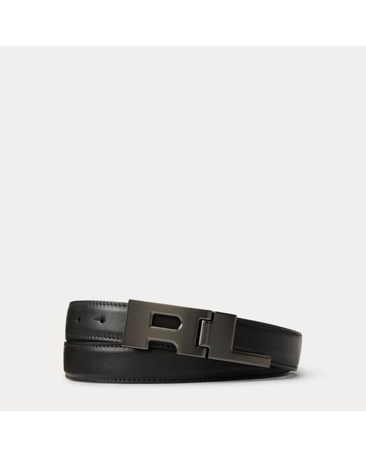 Ralph Lauren Black Ralph Lauren Rl Hinge-Buckle Calfskin Belt for men