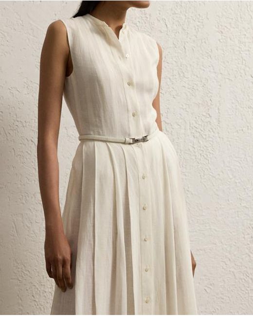 Ralph Lauren Natural Kennedi Linen Sleeveless Day Dress