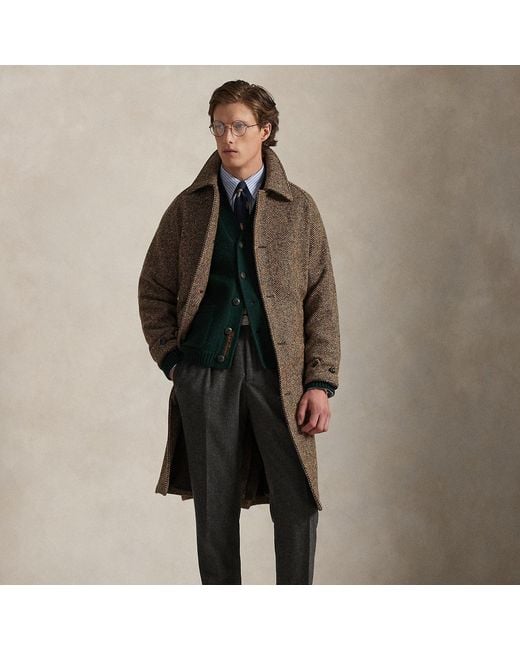Polo by Ralph Lauren バルマカーンコート　ツイード Polo Ralph Lauren Donegal Tweed Balmacaan Coat in Green for Men | Lyst