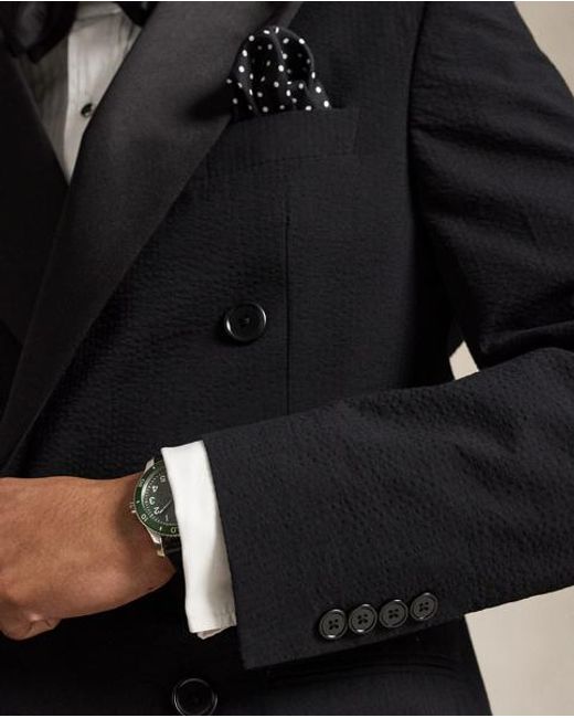 Polo Ralph Lauren Black Polo Tailored Seersucker Tuxedo Jacket for men