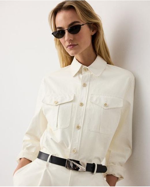 Ralph Lauren Natural Landry Lambskin Shirt