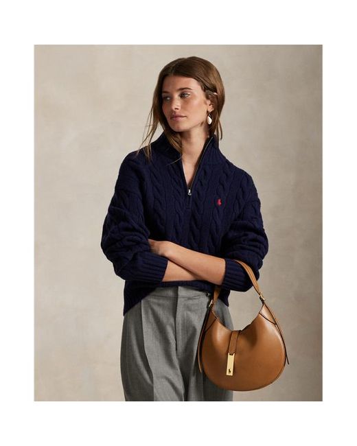 Maglia in lana e cashmere a trecce di Polo Ralph Lauren in Blue