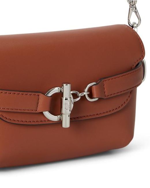 Ralph Lauren Purple Leather Small Blaike Crossbody Bag