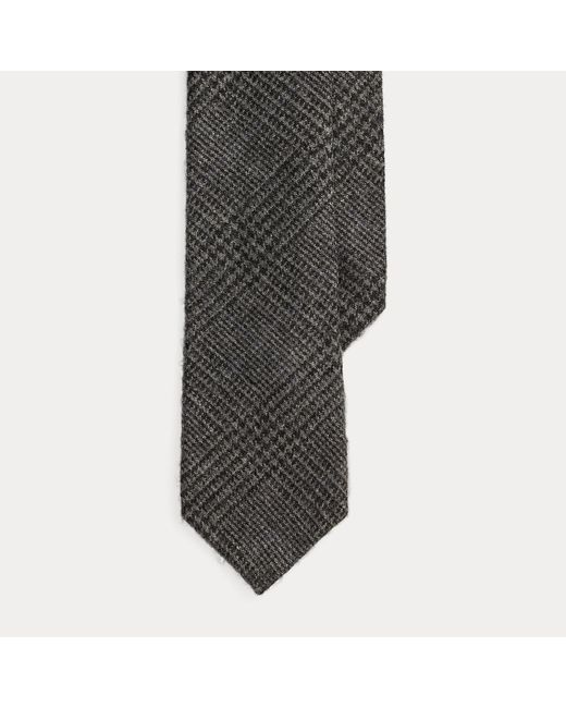 Ralph Lauren Gray Ralph Lauren Glen Plaid Camel-Hair Tie for men