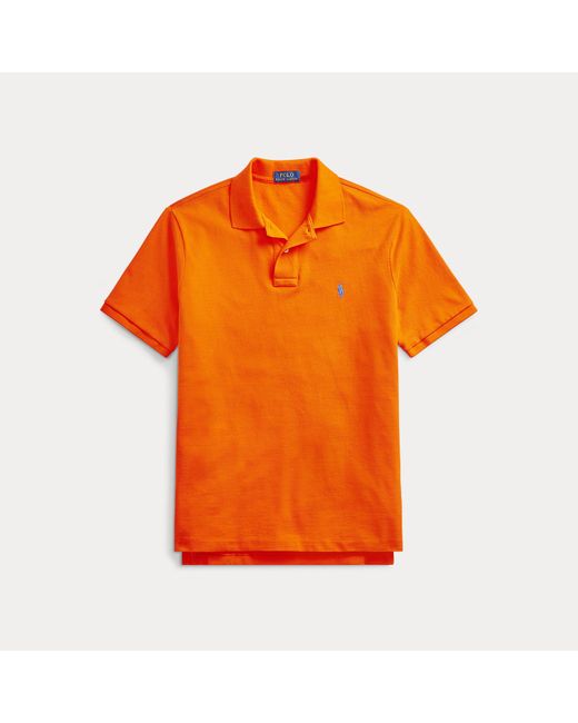 Polo Ralph Lauren Red Slim Fit Mesh Polo Shirt for men