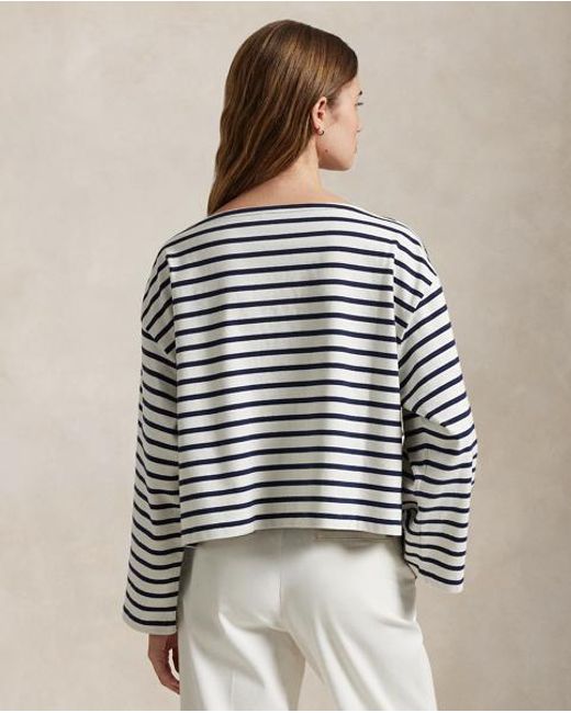 Polo Ralph Lauren White Striped Boatneck Mariner T-Shirt