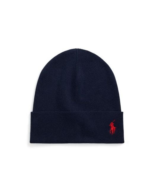 Polo Ralph Lauren Blue Ralph Lauren Rib-Knit Cotton Beanie for men