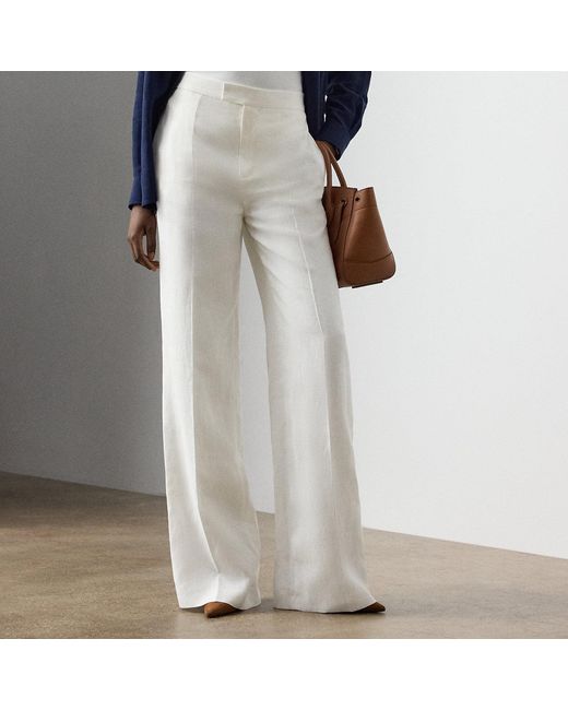 Ralph Lauren White Dean Linen Pant