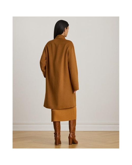 Cappotto a doppio petto in misto lana di Ralph Lauren in Brown