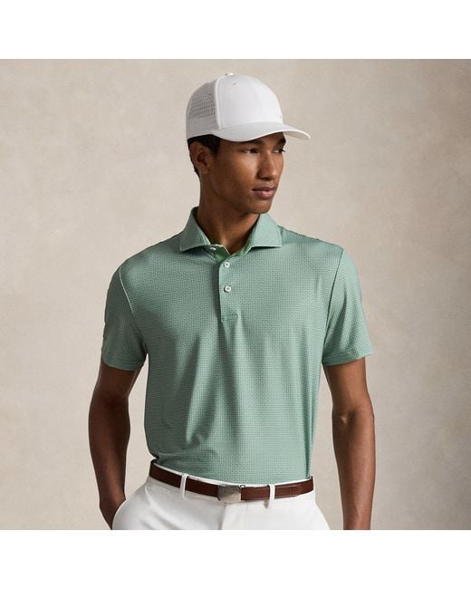Ralph Lauren Green Tailored Fit Performance Polo Shirt for men