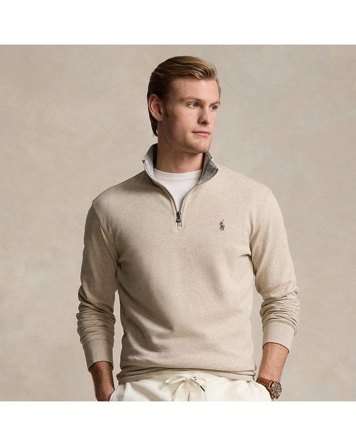 Pullover in jersey con cerniera di Polo Ralph Lauren in White da Uomo