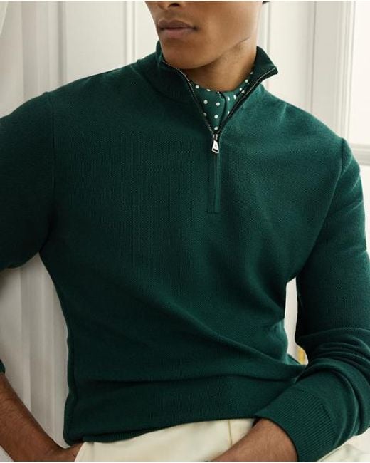 Ralph Lauren Piqué-Pullover Aus Wolle in Green für Herren