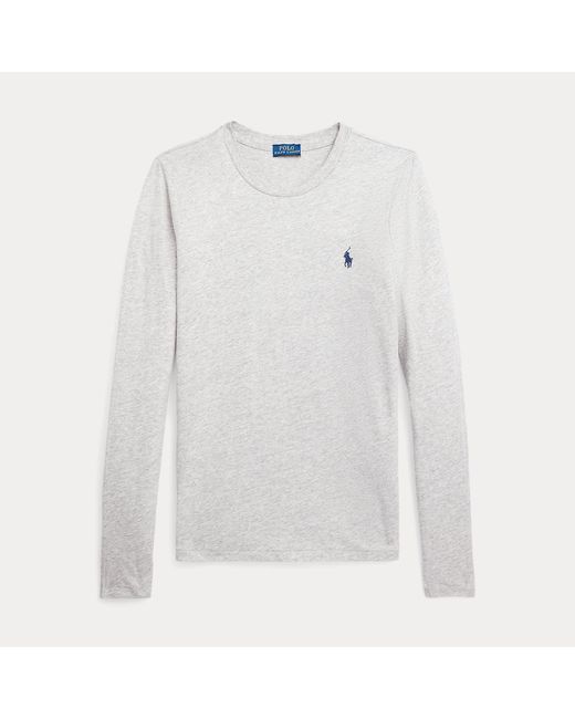 Polo Ralph Lauren Gray Long-Sleeve Jersey Crewneck T-Shirt