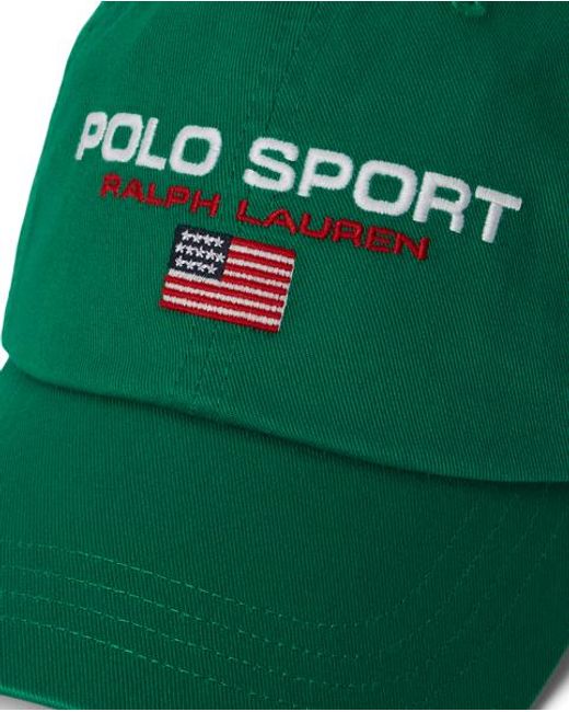 Polo Ralph Lauren Green Polo Sport Twill Ball Cap for men