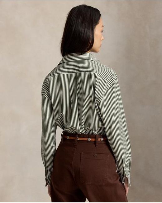 Polo Ralph Lauren Gray Relaxed Fit Striped Cotton Shirt