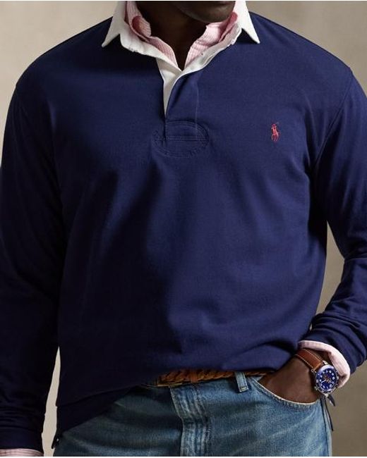 Ralph Lauren Blue The Iconic Rugby Shirt for men