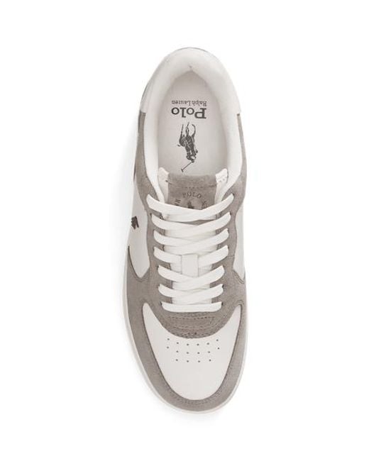 Polo Ralph Lauren White Masters Court Leather-Suede Trainer for men