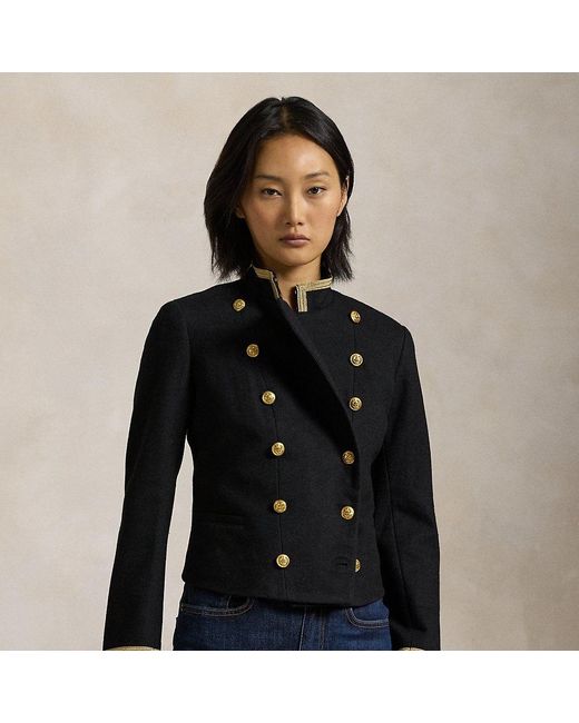 Ralph Lauren Black Soutache-Trim Interlock Blazer