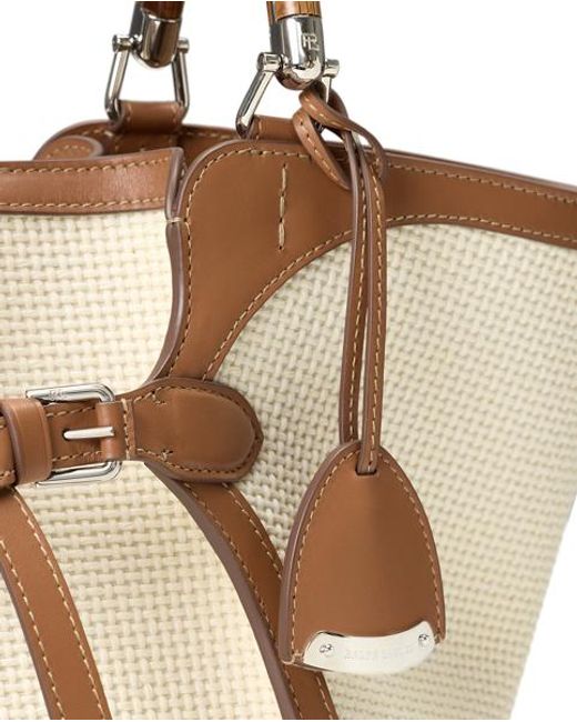 Ralph Lauren Blue The Ralph Lauren Calfskin-Trim Woven Tote