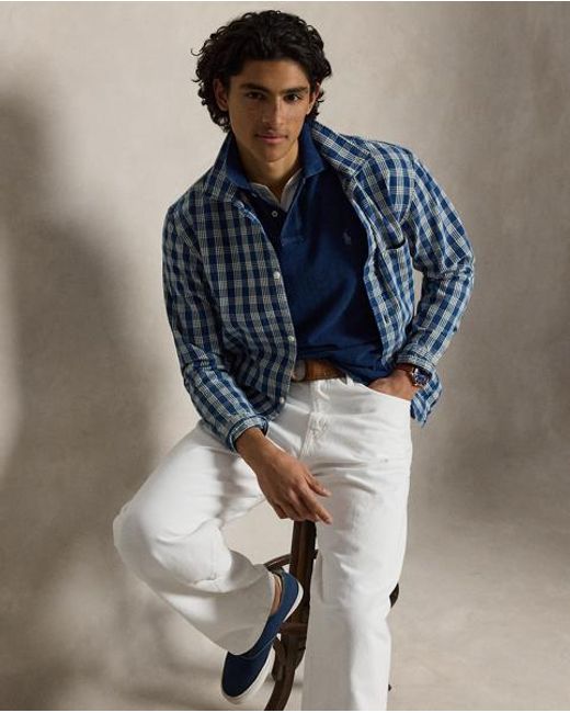 Polo Ralph Lauren Blue Custom Slim Fit Mesh Polo Shirt for men