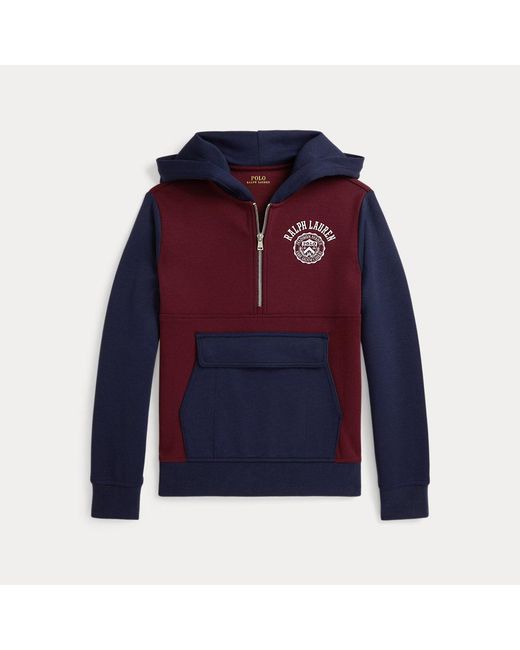 Polo Ralph Lauren Blue Ralph Lauren Boy's Logo Double-Knit Half-Zip Hoodie for men