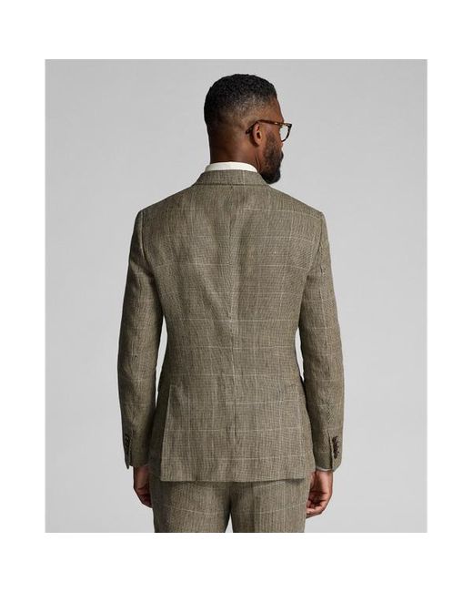 RRL Natural Windowpane Linen Suit Jacket for men