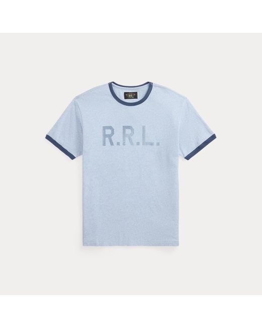 RRL Blue Logo Jersey Ringer T-Shirt for men
