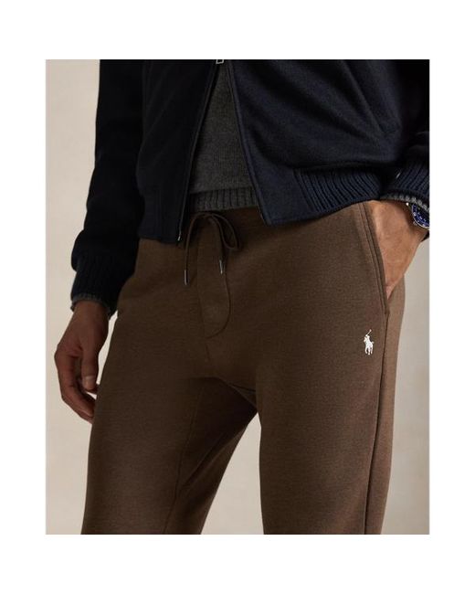 Pantaloni da jogging a maglia doppia di Ralph Lauren in Natural da Uomo