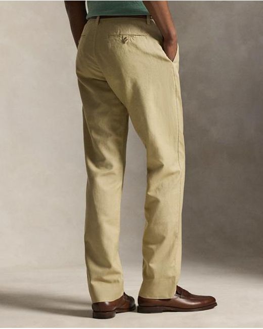 Polo Ralph Lauren Natural Bedford Classic Fit Linen-Cotton Trouser for men