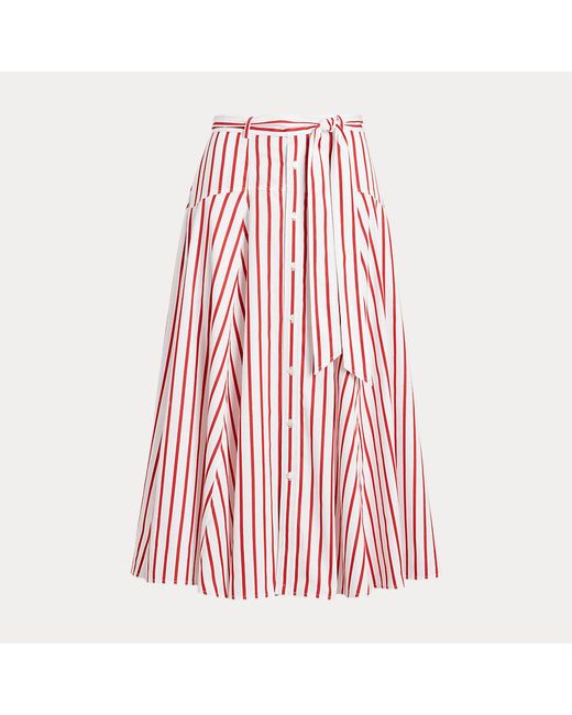 Polo Ralph Lauren Blue Striped Cotton A-line Skirt