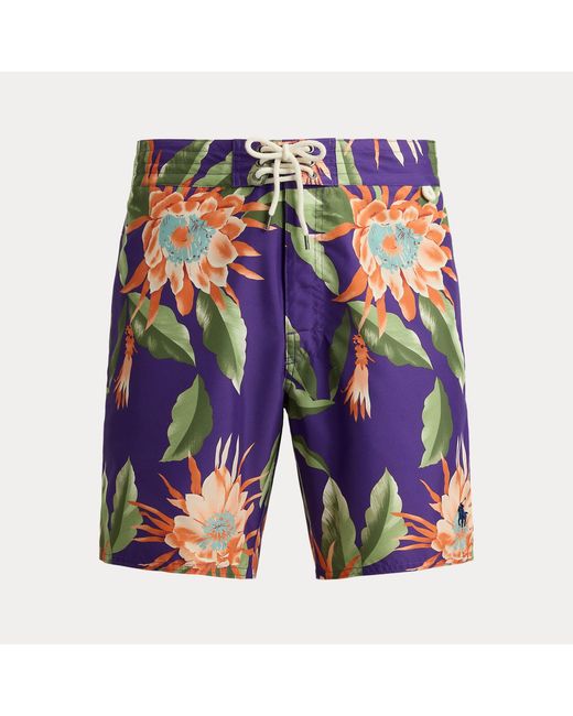 Polo Ralph Lauren Orange Ralph Lauren 7.25-Inch Hoffman Palm Island Swim Trunk for men