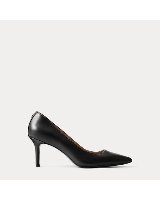 Ralph Lauren Black Lanette Leather Pump