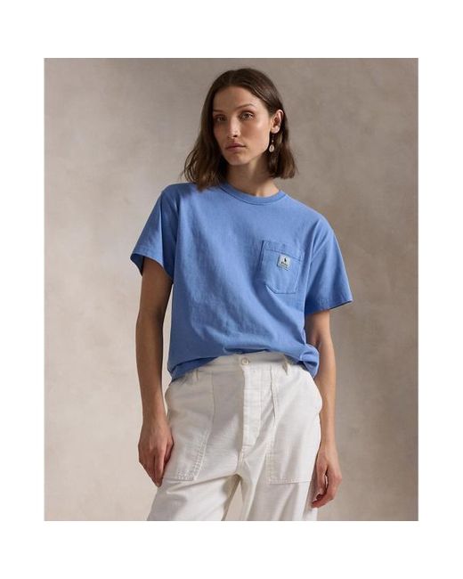 Polo Ralph Lauren Blue Cotton Jersey Pocket T-shirt