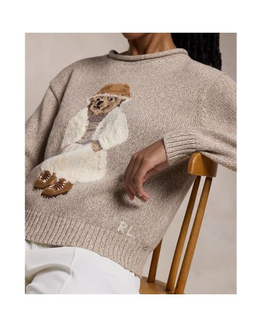 Polo Ralph Lauren Natural Polo Bear Cotton Roll-neck Sweater