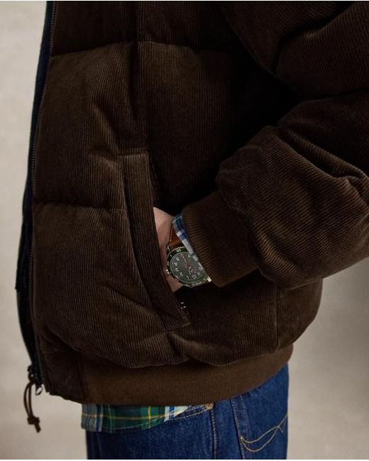 Polo Ralph Lauren Black The Wyoming Corduroy Down Jacket for men
