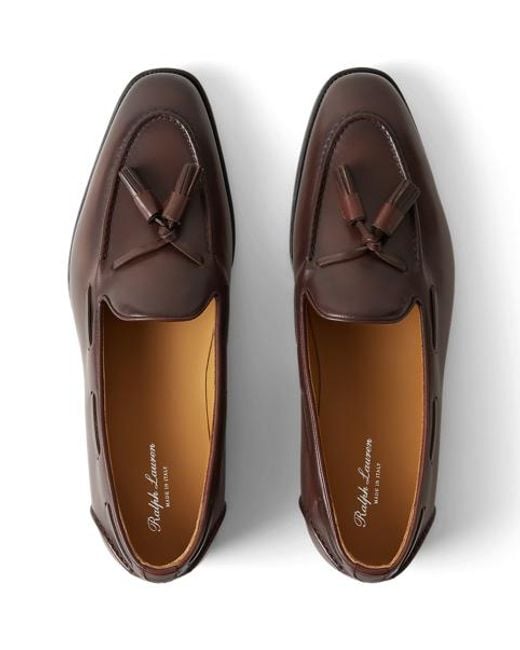 Ralph Lauren Brown Luther Tassel Calfskin Loafer for men