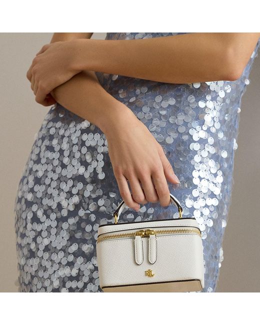 Ralph Lauren Blue Leather Small Hallee Crossbody Bag