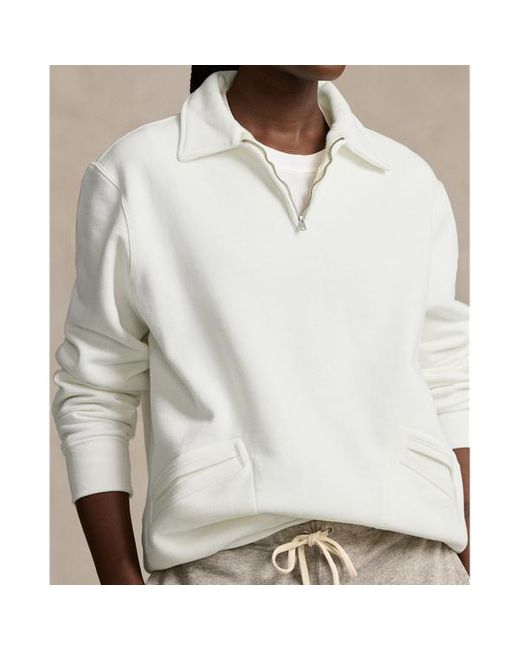 Polo Ralph Lauren Gray Fleece Collared Quarter-zip Sweatshirt for men