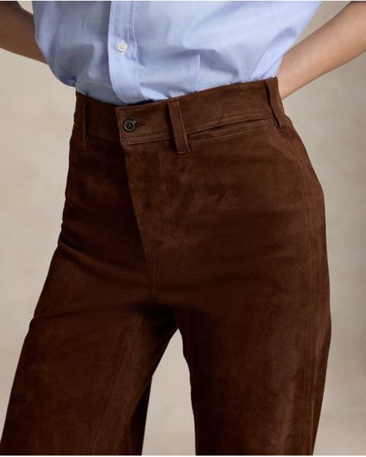 Polo Ralph Lauren Brown Beaton Suede Trouser
