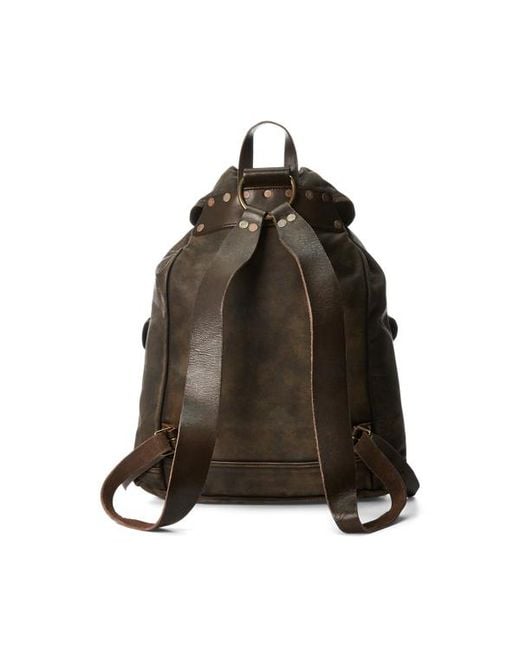 RRL Brown Leather Rucksack for men